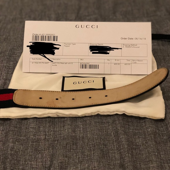 Gucci belt web belt with G buckle - Picture 6 of 8